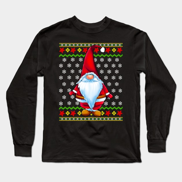 Santa Claus Gnome Ugly Christmas Sweater Long Sleeve T-Shirt by E